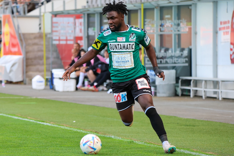 14.10.2023, AUT, Ried, Junge Wikinger vs LASK Amateure, Regionalliga Mitte, Im Bild: Junior Diomande (JWR), Fotocredit Reinhard Schröckelsberger SVR-JungeWikinger-Weiz-13.jpg